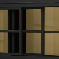 Maison Belfort Vitrinenschrank Azjana - Schwarz / Pinie Creme -WOHNZIMMERMÖBEL Verkäufe vitrinenschrank azjana pinie teilmassiv schwarz pinie creme 3393053