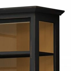 Maison Belfort Vitrinenschrank Azjana - Schwarz / Pinie Honig -WOHNZIMMERMÖBEL Verkäufe vitrinenschrank azjana pinie teilmassiv schwarz pinie honig 3393081