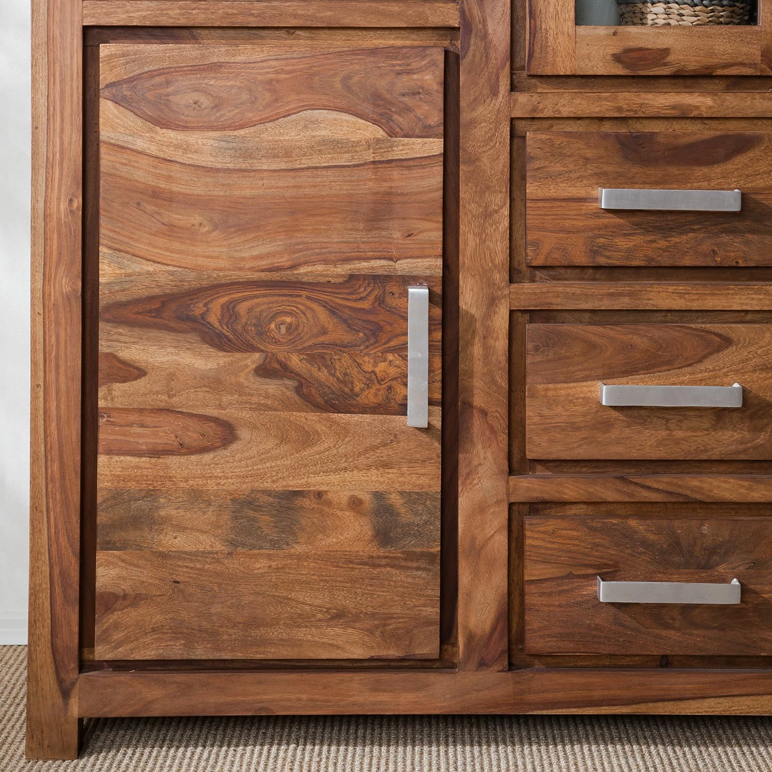 Ars Natura Vitrinenschrank Ohio - Sheesham massiv 9 Ars Natura Vitrinenschrank Ohio - Sheesham massiv – Bild 9