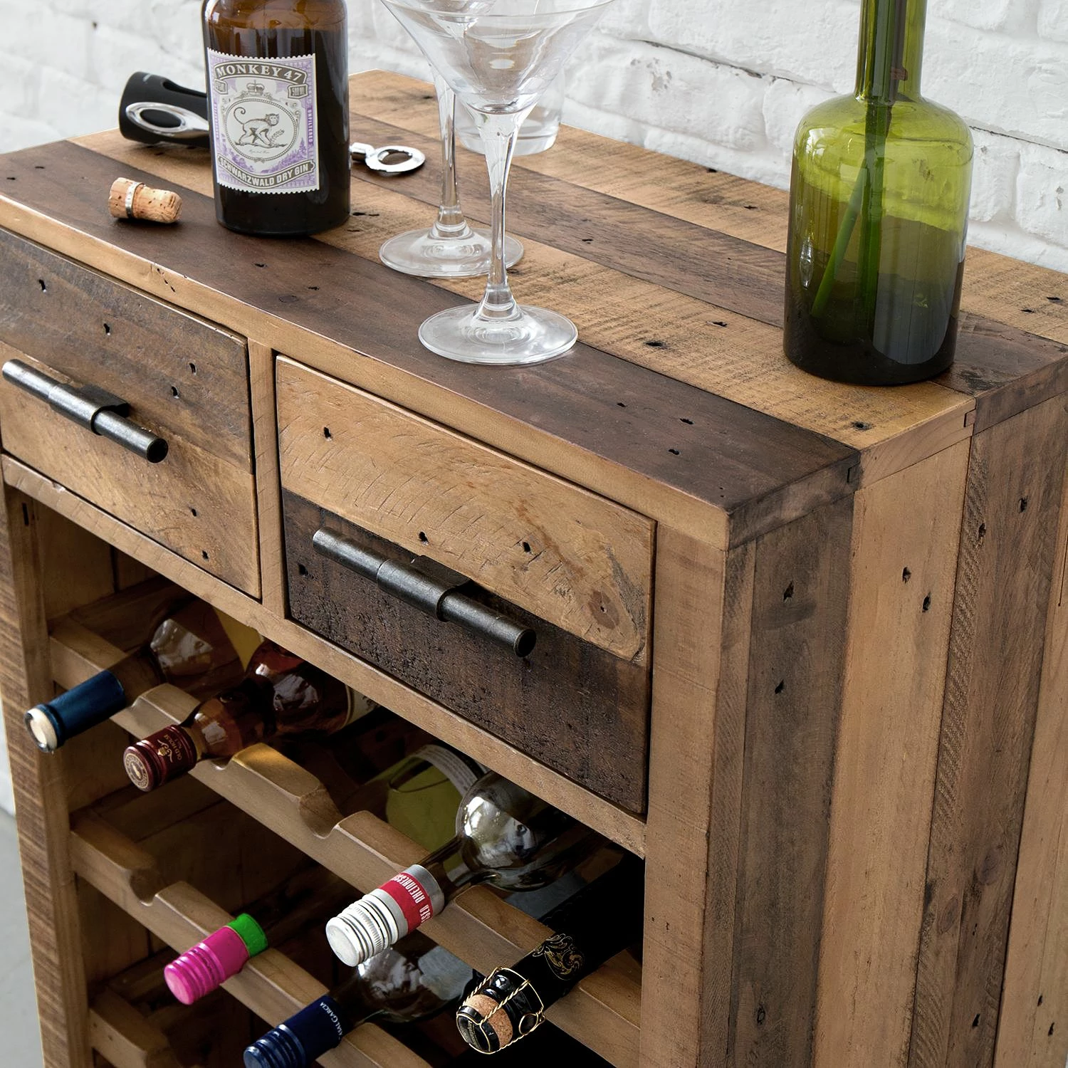 Ars manufacti Weinregal Tamati - Altholz Pinie / Metall - Pinie Dunkel / Schwarz 7 Ars manufacti Weinregal Tamati - Altholz Pinie / Metall - Pinie Dunkel / Schwarz – Bild 7