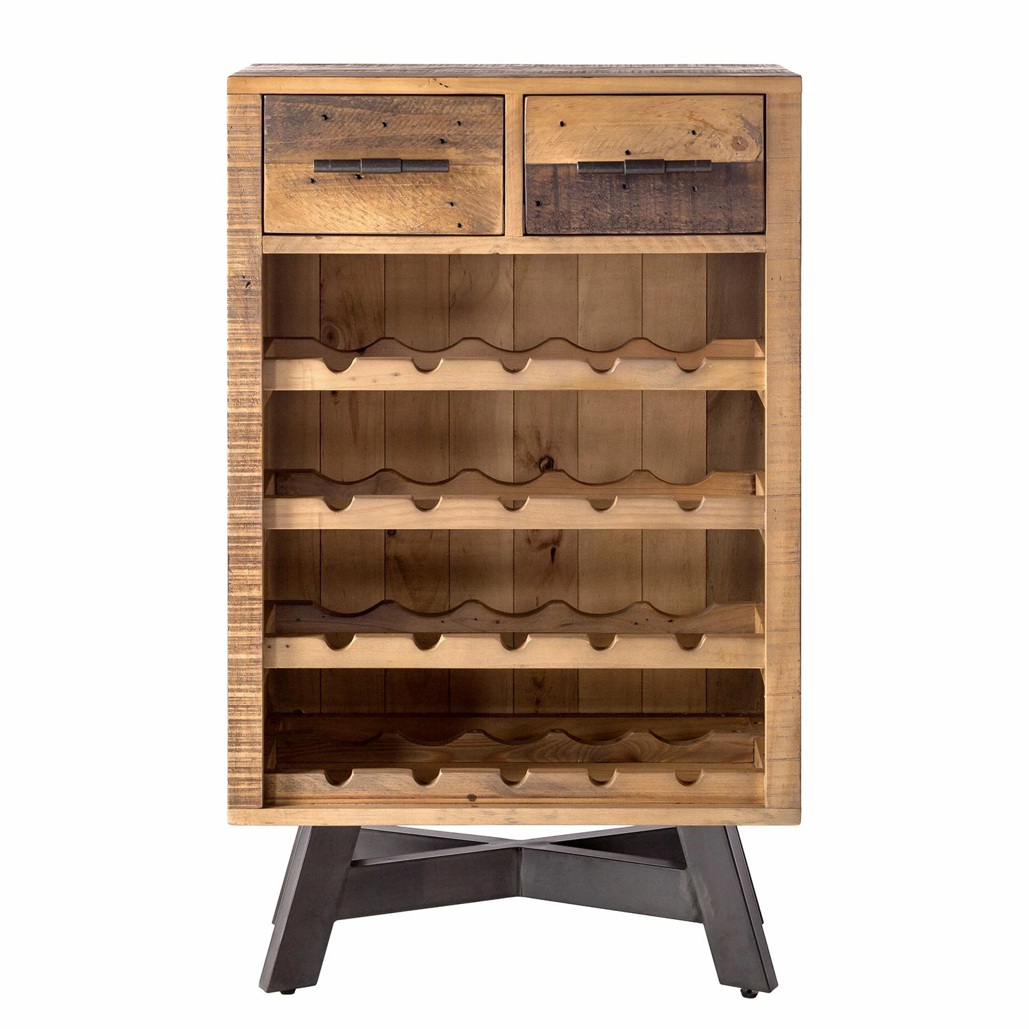 Ars manufacti Weinregal Tamati - Altholz Pinie / Metall - Pinie Dunkel / Schwarz 3 Ars manufacti Weinregal Tamati - Altholz Pinie / Metall - Pinie Dunkel / Schwarz – Bild 3