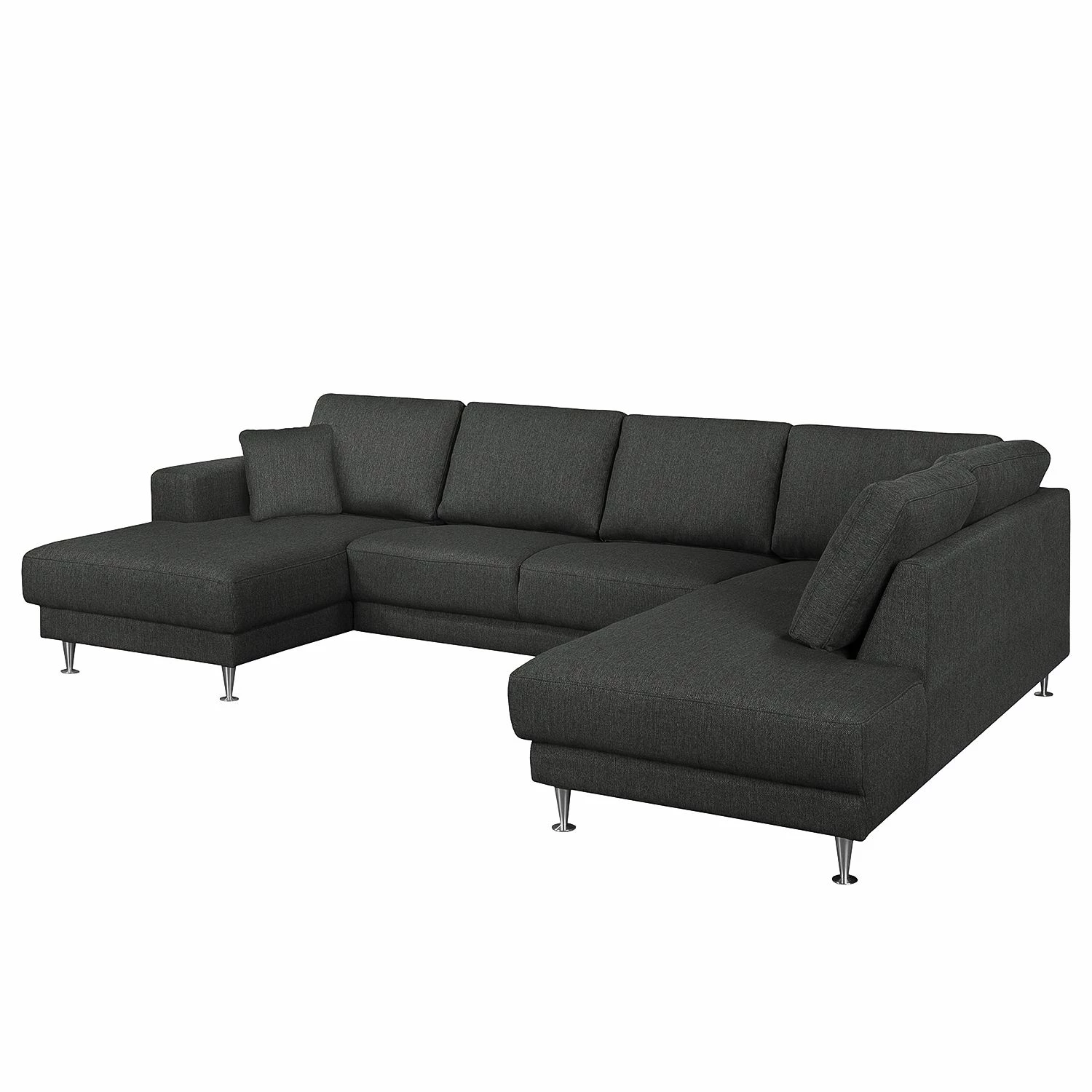 Fredriks Wohnlandschaft Arietta II Strukturstoff - Anthrazit - Longchair davorstehend links / Ottomane rechts 7 Fredriks Wohnlandschaft Arietta II Strukturstoff - Anthrazit - Longchair davorstehend links / Ottomane rechts – Bild 7