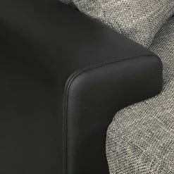 Roomscape Wohnlandschaft Berrings - (mit Schlaffunktion) - Kunstleder / Strukturstoff Schwarz / Grau - Longchair davorstehend links -WOHNZIMMERMÖBEL Verkäufe wohnlandschaft berrings mit schlaffunktion kunstleder strukturstoff schwarz grau longchair davorstehend links 3633473