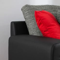 Roomscape Wohnlandschaft Berrings - (mit Schlaffunktion) - Kunstleder / Strukturstoff Schwarz / Grau - Longchair davorstehend links -WOHNZIMMERMÖBEL Verkäufe wohnlandschaft berrings mit schlaffunktion kunstleder strukturstoff schwarz grau longchair davorstehend links 4993832