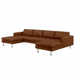 Fredriks Wohnlandschaft Bivona II Echtleder - Kaffeebraun