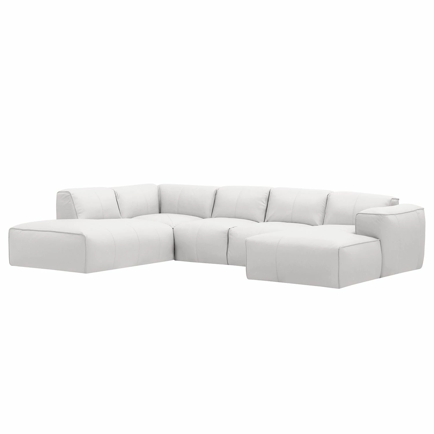 Studio Copenhagen Wohnlandschaft HUDSON - Echtleder Neka: Weiß - Longchair davorstehend rechts / Ottomane links 1 Studio Copenhagen Wohnlandschaft HUDSON - Echtleder Neka: Weiß - Longchair davorstehend rechts / Ottomane links