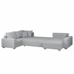 Roomscape Wohnlandschaft Loorana - (mit Schlaffunktion) - beidseitig montierbar - Strukturstoff - Lichtgrau -WOHNZIMMERMÖBEL Verkäufe wohnlandschaft loorana mit schlaffunktion strukturstoff ottomane longchair beidseitig montierbar hellgrau 4096640