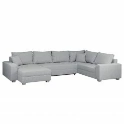 Roomscape Wohnlandschaft Loorana - (mit Schlaffunktion) - beidseitig montierbar - Strukturstoff - Lichtgrau -WOHNZIMMERMÖBEL Verkäufe wohnlandschaft loorana mit schlaffunktion strukturstoff ottomane longchair beidseitig montierbar hellgrau 4096664