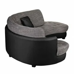 Roomscape Ecksofa Sabea Kunstleder / Strukturstoff - Schwarz / Hellgrau -WOHNZIMMERMÖBEL Verkäufe wohnlandschaft sabea kunstleder schwarz strukturstoff hellgrau 1755706