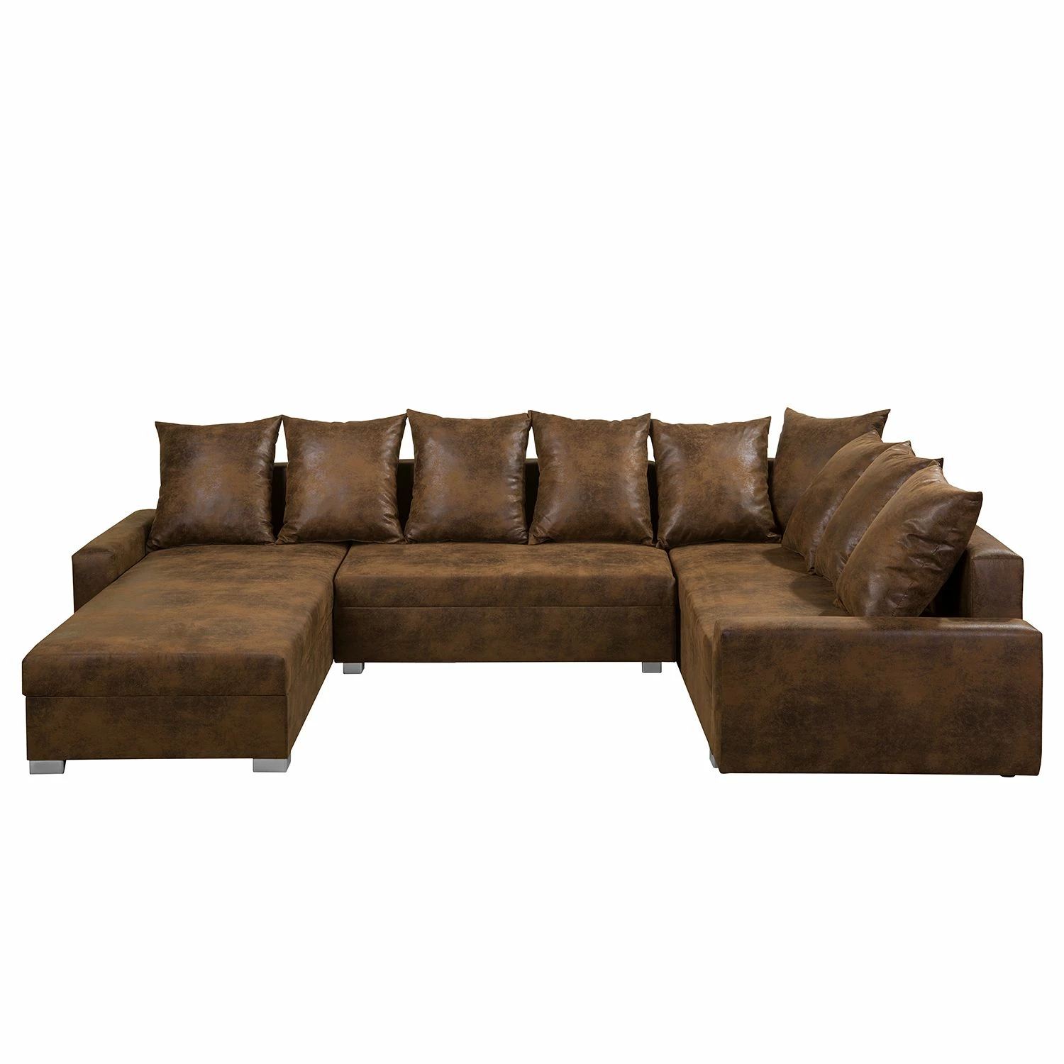 Mooved Wohnlandschaft Sibenik - (mit Schlaffunktion) - Antiklederoptik - Braun - Longchair davorstehend rechts / Ottomane links 3 Mooved Wohnlandschaft Sibenik - (mit Schlaffunktion) - Antiklederoptik - Braun - Longchair davorstehend rechts / Ottomane links – Bild 3