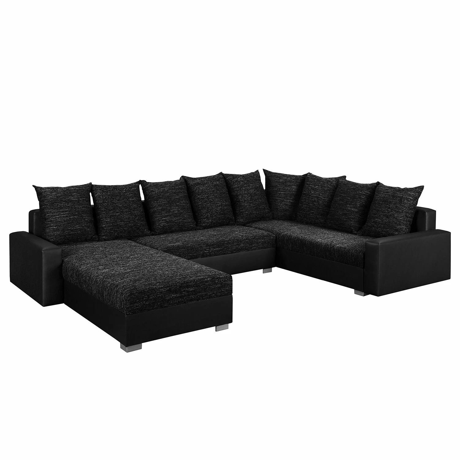Fredriks Wohnlandschaft Sibenik - (mit Schlaffunktion) - Kunstleder/Strukturstoff - Anthrazit - Longchair davorstehend links / Ottomane rechts 1 Fredriks Wohnlandschaft Sibenik - (mit Schlaffunktion) - Kunstleder/Strukturstoff - Anthrazit - Longchair davorstehend links / Ottomane rechts