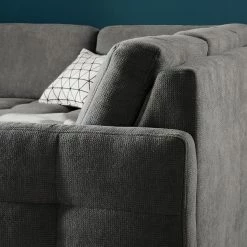 Fredriks Wohnlandschaft Tanete - Strukturstoff - Grau - Longchair davorstehend links / Ottomane rechts - Schlaffunktion -WOHNZIMMERMÖBEL Verkäufe wohnlandschaft tanete strukturstoff longchair davorstehend links ottomane rechts mit schlaffunktion grau 4997300