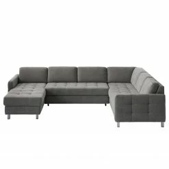 Fredriks Wohnlandschaft Tanete - Strukturstoff - Grau - Longchair davorstehend links / Ottomane rechts - Schlaffunktion -WOHNZIMMERMÖBEL Verkäufe wohnlandschaft tanete strukturstoff longchair davorstehend links ottomane rechts mit schlaffunktion grau 5145252