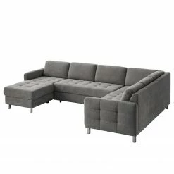 Fredriks Wohnlandschaft Tanete - Strukturstoff - Grau - Longchair davorstehend links / Ottomane rechts - Schlaffunktion -WOHNZIMMERMÖBEL Verkäufe wohnlandschaft tanete strukturstoff longchair davorstehend links ottomane rechts mit schlaffunktion grau 5145264