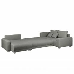 Fredriks Wohnlandschaft Togari - (mit Schlaffunktion) - Flachgewebe - Webstoff Sogol: Dunkelgrau - Longchair davorstehend rechts / Ottomane links -WOHNZIMMERMÖBEL Verkäufe wohnlandschaft togari mit schlaffunktion flachgewebe longchair beidseitig montierbar lehm 4099656