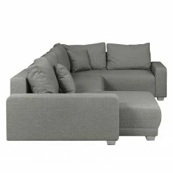 Fredriks Wohnlandschaft Togari - (mit Schlaffunktion) - Flachgewebe - Webstoff Sogol: Dunkelgrau - Longchair davorstehend rechts / Ottomane links -WOHNZIMMERMÖBEL Verkäufe wohnlandschaft togari mit schlaffunktion flachgewebe longchair beidseitig montierbar lehm 4099664