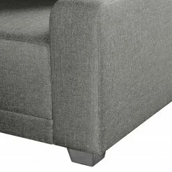 Fredriks Wohnlandschaft Togari - (mit Schlaffunktion) - Flachgewebe - Webstoff Sogol: Dunkelgrau - Longchair davorstehend rechts / Ottomane links -WOHNZIMMERMÖBEL Verkäufe wohnlandschaft togari mit schlaffunktion flachgewebe longchair beidseitig montierbar lehm 4099680