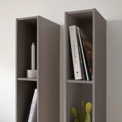 GWINNER Wandregal Anzio I - Matt Fango - Höhe: 108 cm -WOHNZIMMERMÖBEL Verkäufe wohnwand anzio i 4 teilig vitrinenelement links ohne beleuchtung matt fango 4625712