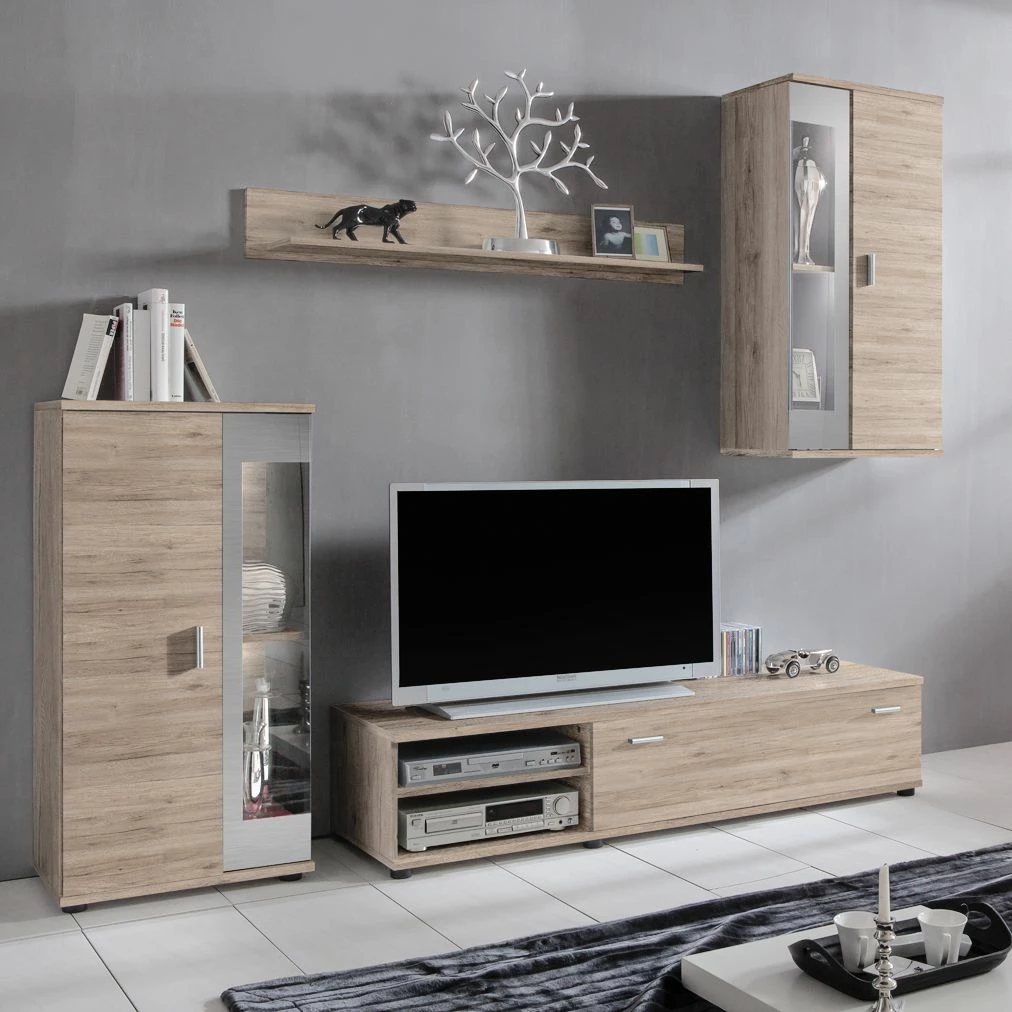 Mooved Wohnwand Baceno (4-teilig) - Eiche Sanremo Dekor - Ohne Beleuchtung 3 Mooved Wohnwand Baceno (4-teilig) - Eiche Sanremo Dekor - Ohne Beleuchtung – Bild 3