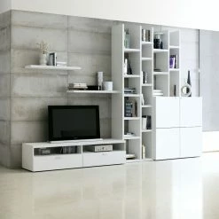 Loftscape Wohnwand Emporior I - Cremeweiß