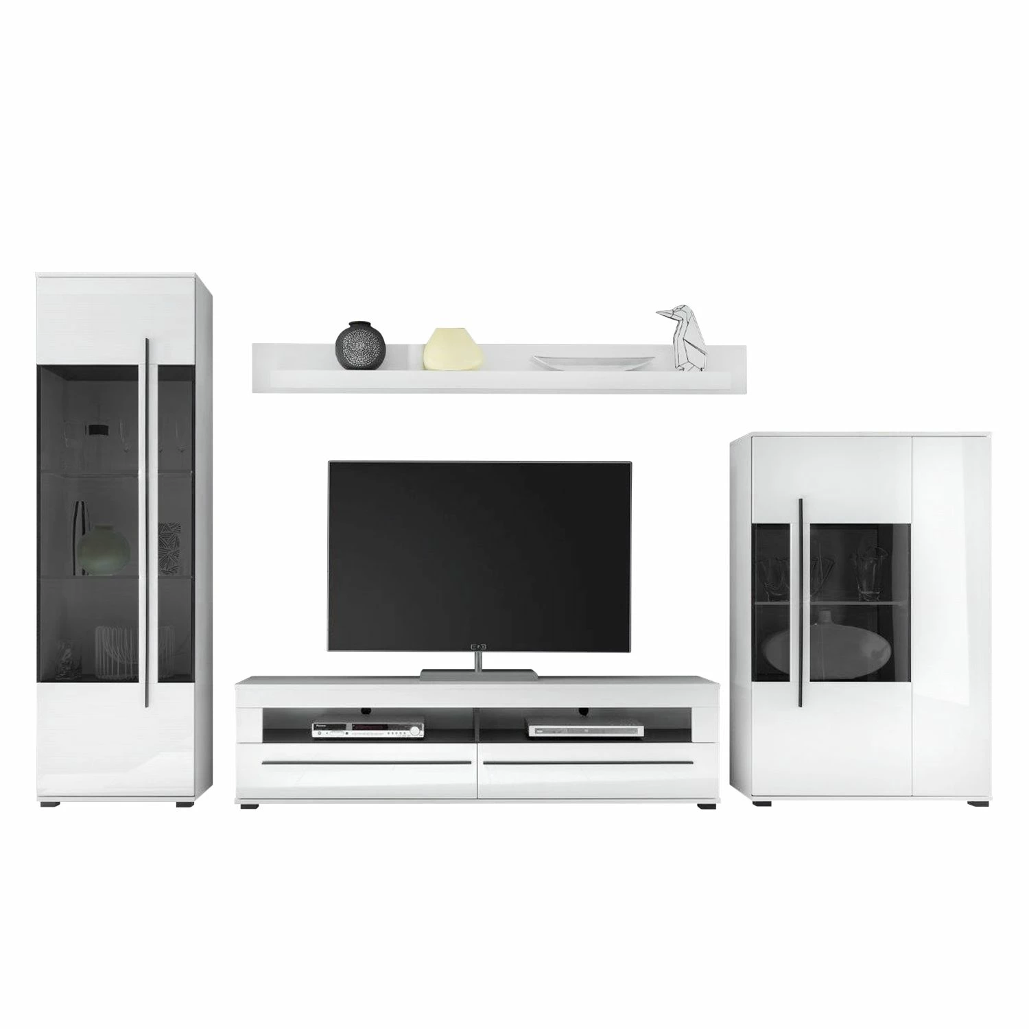 Roomscape Wohnwand Farson (4-teilig) - Hochglanz Weiß / Weiß 2 Roomscape Wohnwand Farson (4-teilig) - Hochglanz Weiß / Weiß – Bild 2