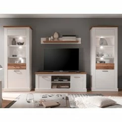 Trendteam Wohnwand Inuvik (4-teilig) - Pinie Hell Dekor / Nußbaum Dekor - Ohne Beleuchtung -WOHNZIMMERMÖBEL Verkäufe wohnwand inuvik 4 teilig pinie hell dekor nussbaum dekor mit beleuchtung 2123526