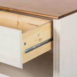 Maison Belfort Wohnwand Lillehammer I (3-teilig) - Kiefer massiv - Kiefer Weiß / Kiefer Honig -WOHNZIMMERMÖBEL Verkäufe wohnwand lillehammer i 3 teilig kiefer massiv weiss kiefer 1655030