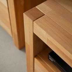 Ars Natura Wohnwand Majona (4-teilig) - Kernbuche -WOHNZIMMERMÖBEL Verkäufe wohnwand majona 4 teilig inkl beleuchtung kernbuche massiv 980754