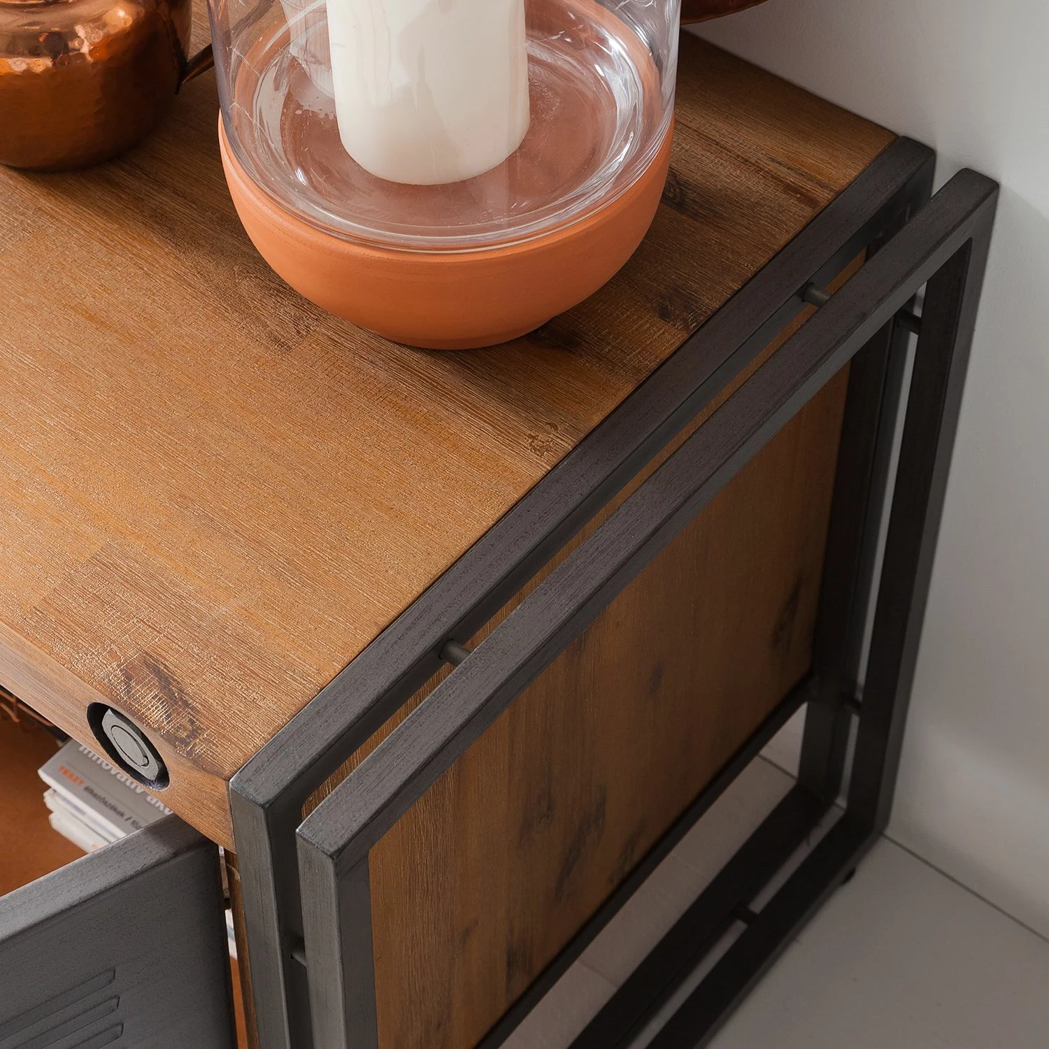 Ars manufacti Wohnwand Manchester I (3-teilig) - Akazie teilmassiv / Metall - Akazie / Anthrazit 5 Ars manufacti Wohnwand Manchester I (3-teilig) - Akazie teilmassiv / Metall - Akazie / Anthrazit – Bild 5