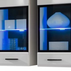 Mooved Wohnwand Marcello (7-teilig) - inkl. Beleuchtung - Hochglanz Weiß/Weiß -WOHNZIMMERMÖBEL Verkäufe wohnwand marcello 7 teilig inkl beleuchtung hochglanz weiss weiss 977322