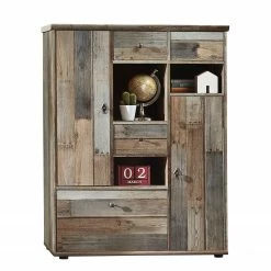 Red Living Wohnwand Tapara (4-teilig) - inkl. Beleuchtung - Braun / Grau -WOHNZIMMERMÖBEL Verkäufe wohnwand tapara i braun grau 4383616