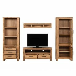 Ars Natura Wohnwand Toumanar (4-teilig) I - Akazie teilmassiv - Akazie Sand -WOHNZIMMERMÖBEL Verkäufe wohnwand toumanar 4 teilig i akazie teilmassiv akazie sand 3600821