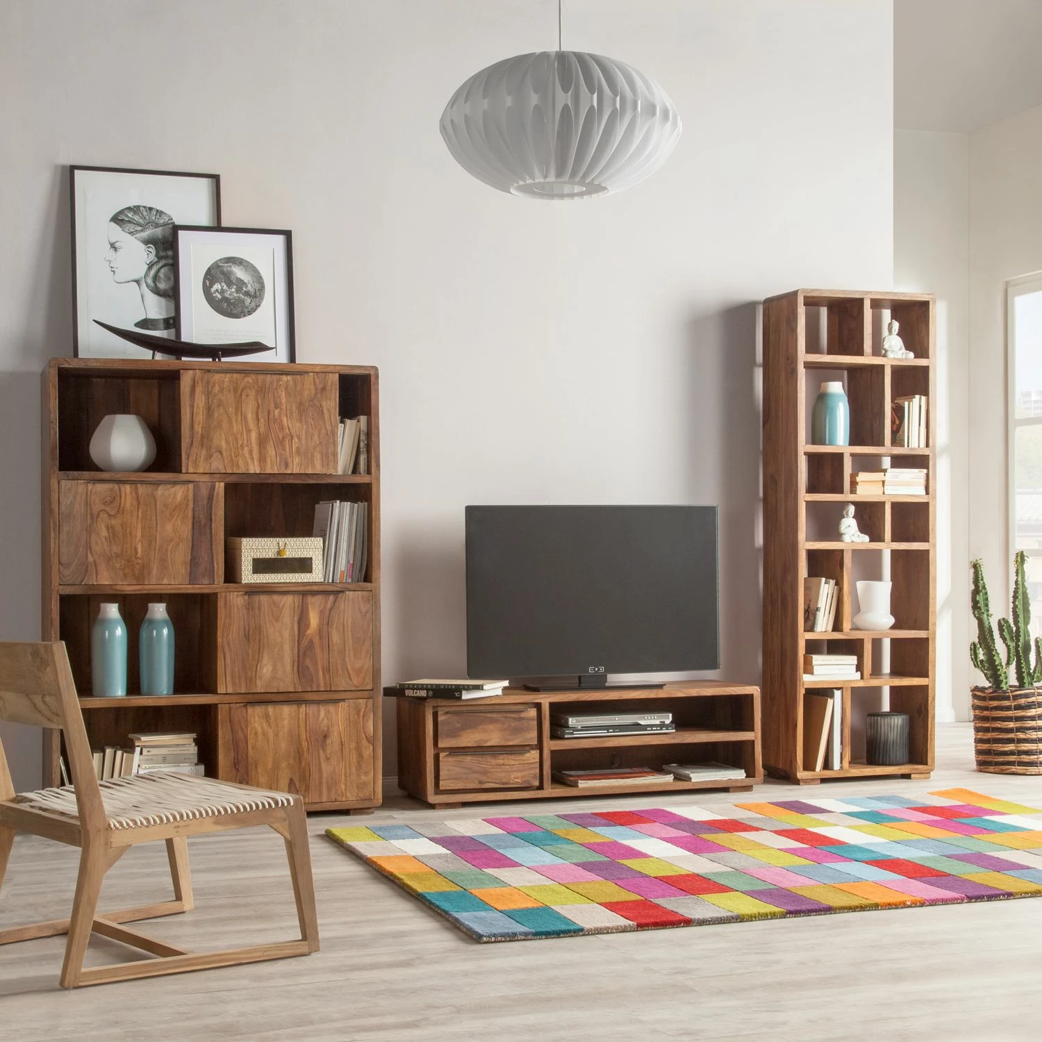 Ars manufacti Wohnwand Trangle (3-teilig) - Sheesham massiv 1 Ars manufacti Wohnwand Trangle (3-teilig) - Sheesham massiv