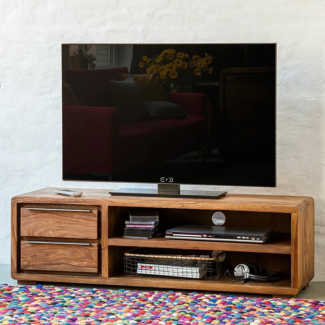 Ars manufacti Wohnwand Trangle (3-teilig) - Sheesham massiv 3 Ars manufacti Wohnwand Trangle (3-teilig) - Sheesham massiv – Bild 3