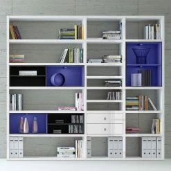 Loftscape XL Regalwand Emporior I.B - Hochglanz Weiß / Schwarz - Mit Beleuchtung -WOHNZIMMERMÖBEL Verkäufe xl regalwand emporior i b rgb led beleuchtung hochglanz weiss schwarz 3396581