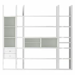 Loftscape XL Regalwand Emporior III.A - Hochglanz Weiß / Weiß - Ohne Beleuchtung