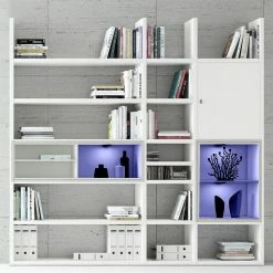 Loftscape XL Regalwand Emporior IV - Hochglanz Weiß / Weiß - Mit Beleuchtung -WOHNZIMMERMÖBEL Verkäufe xl regalwand emporior iv rgb led beleuchtung hochglanz weiss weiss 3397721