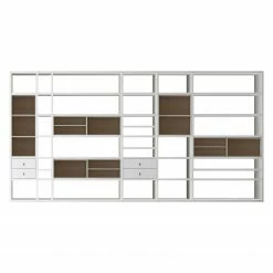 Loftscape XXL Regalwand Emporior I.A - Weiß / Eiche Sonoma Dekor - Ohne Beleuchtung