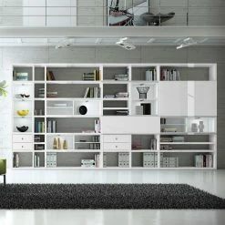 Loftscape XXL Regalwand Emporior I.B - Mit Beleuchtung -WOHNZIMMERMÖBEL Verkäufe xxl regalwand emporior i b hochglanz weiss mit beleuchtung 2206954