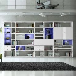 Loftscape XXL Regalwand Emporior I.B - Mit Beleuchtung -WOHNZIMMERMÖBEL Verkäufe xxl regalwand emporior i b hochglanz weiss rgb led beleuchtung 3396749