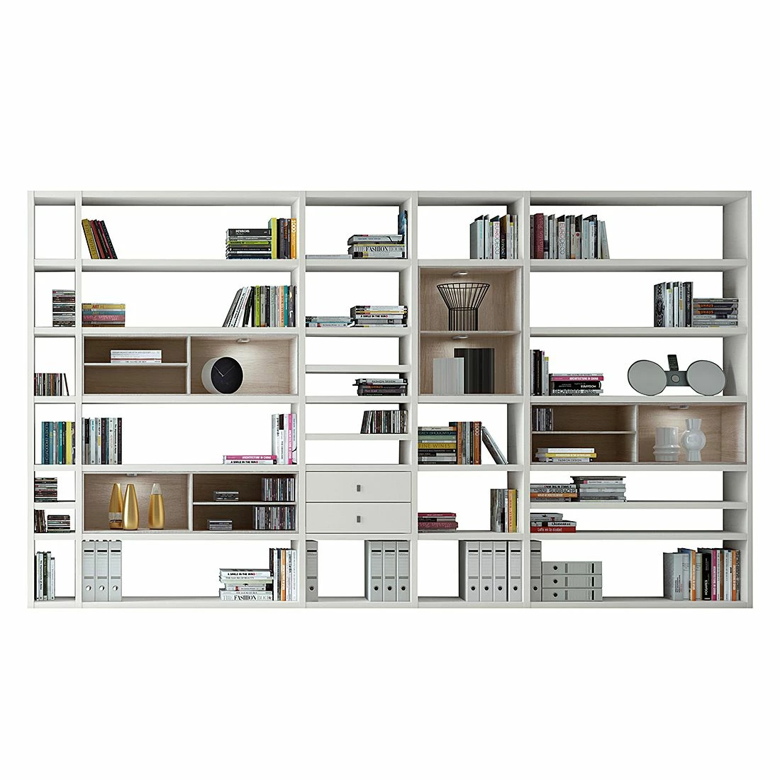Loftscape XXL Regalwand Emporior II - Weiß / Eiche Sonoma Dekor - Mit Beleuchtung 1 Loftscape XXL Regalwand Emporior II - Weiß / Eiche Sonoma Dekor - Mit Beleuchtung