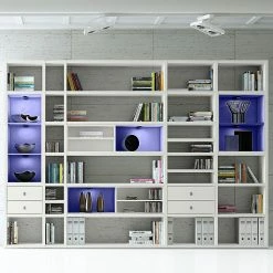 Loftscape XXL Regalwand Emporior III - Cremeweiß - Mit Beleuchtung -WOHNZIMMERMÖBEL Verkäufe xxl regalwand emporior iii rgb led beleuchtung weiss 3396377